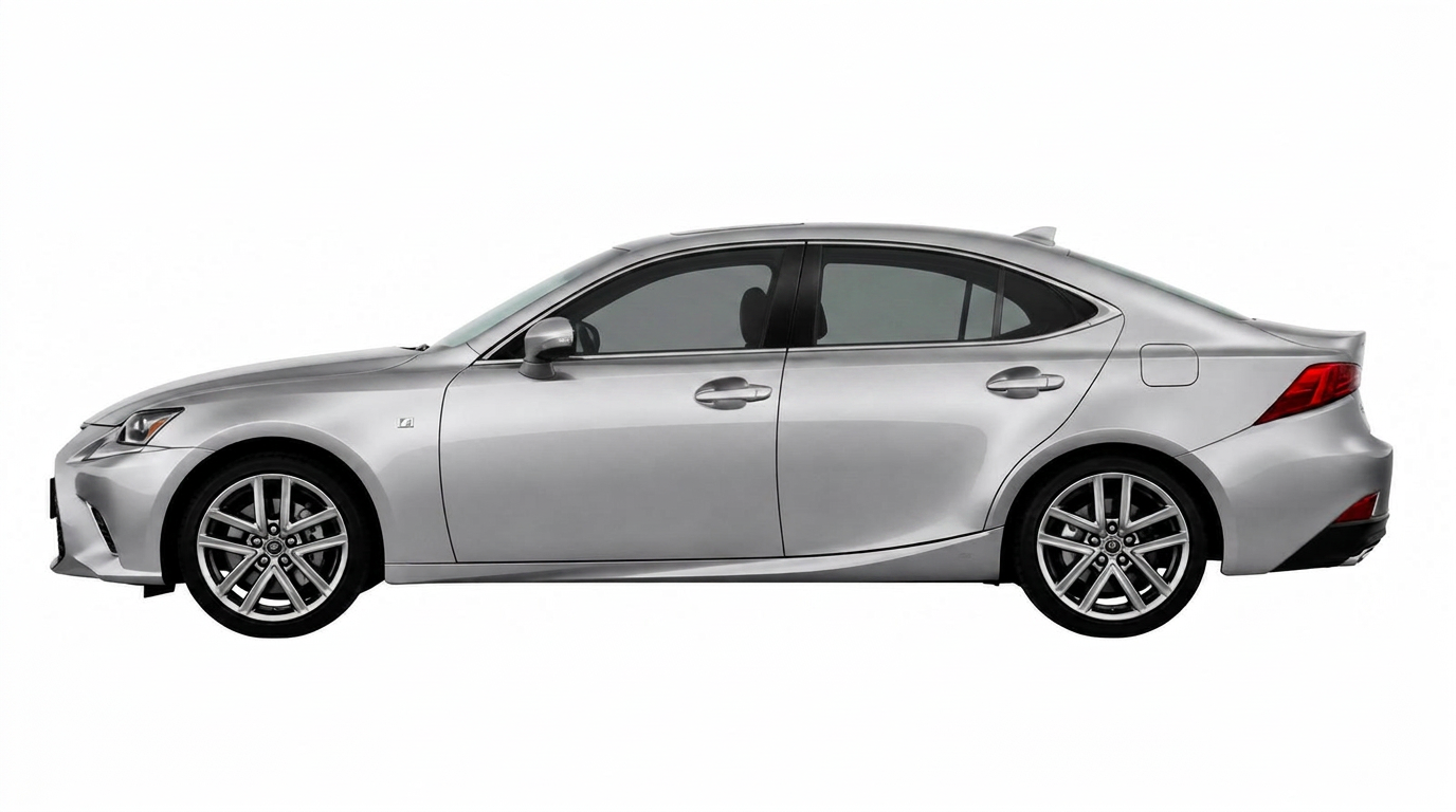 Sedan side profile — 3M Crystalline tint preview